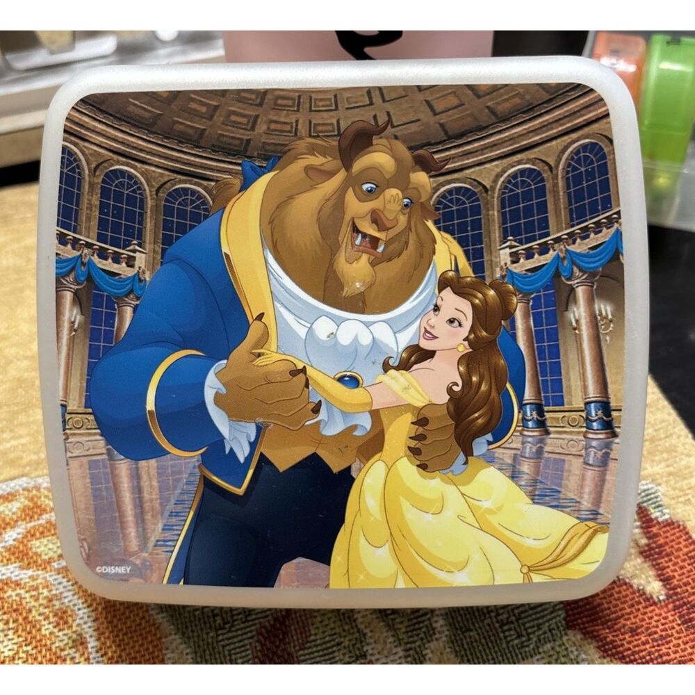 Vintage Disney Beauty and the Beast Tupperware Sandwich Keeper Lunch Container